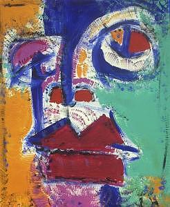 Abstract Painting - Face by Joyce Goldin