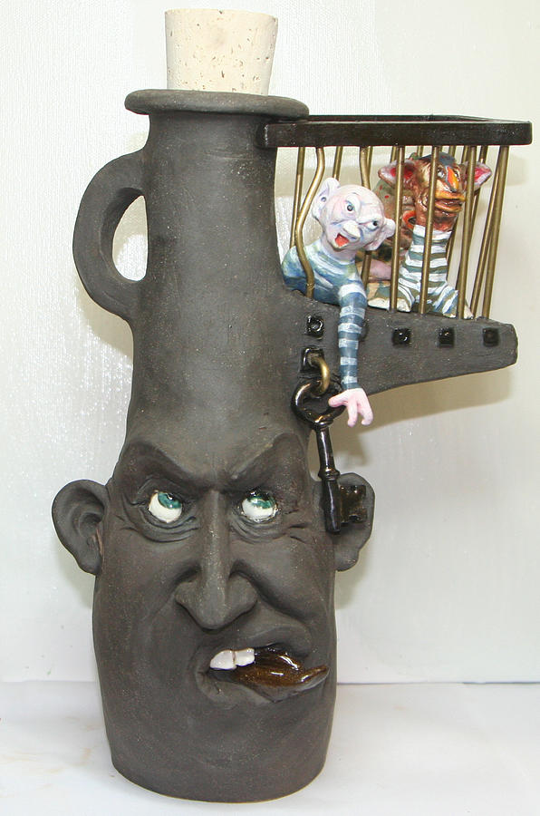 Face Jug Unlock Your Inner Demons Sculpture by Lauren  Marems