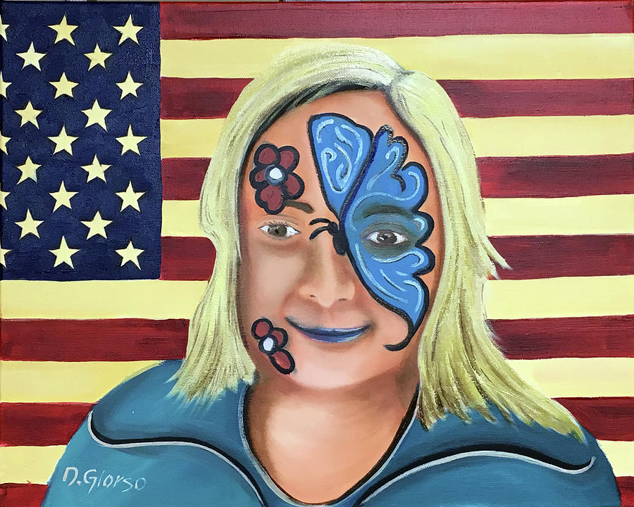 American Flag Painting - Face Paint and Freedom by Dean Glorso