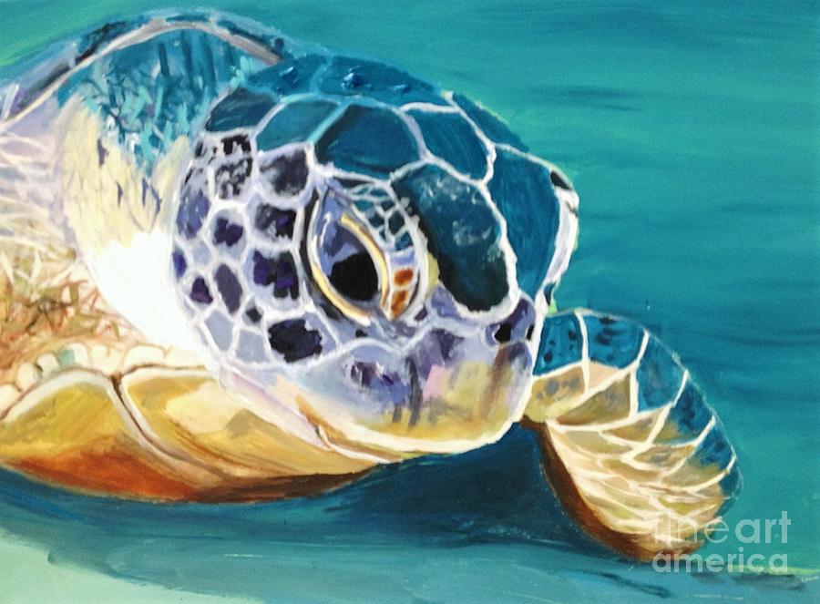 Face Time Turtle Painting by Samantha Ewan - Fine Art America