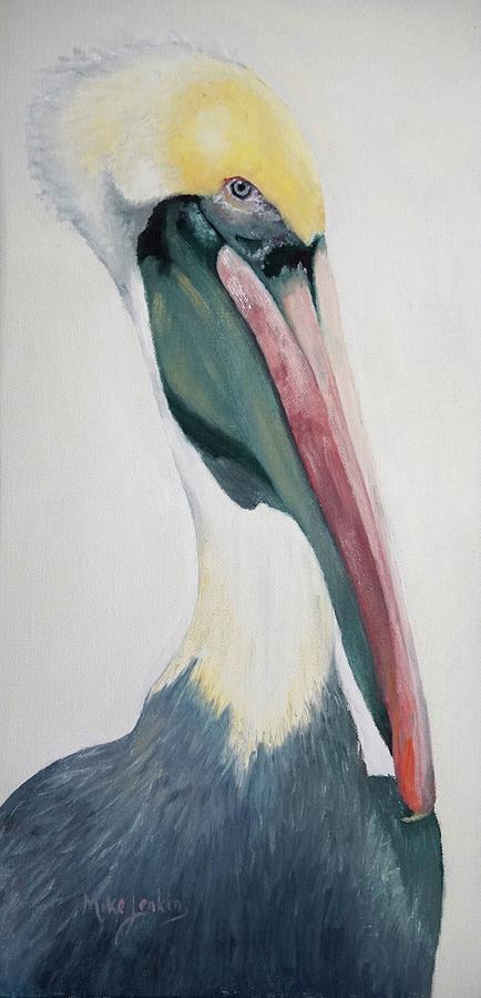 Face To Face With Pelican Painting By Mike Jenkins - Fine Art America