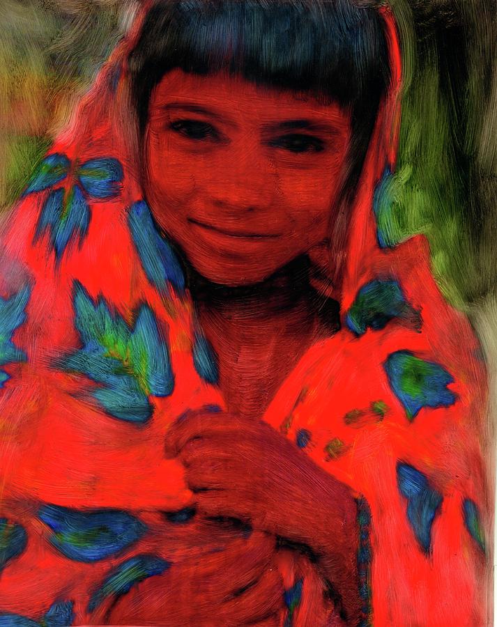 faces of hope India Painting by FeatherStone Studio Julie A Miller