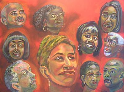 Faces Painting - Faces Of Katrina by C D Collins Faces Painting - Faces Of Katrina by C D Collins