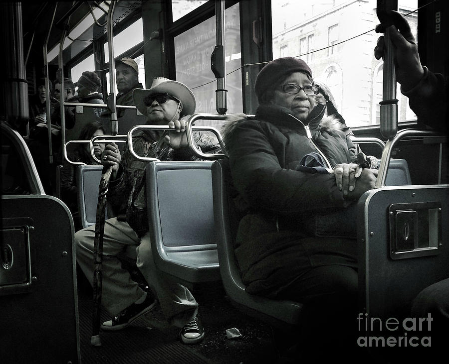 Faces on a Bus - 1 Photograph by Miriam Danar