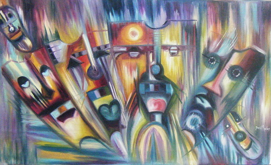 Cool Painting - Facial Expression Colorful by Olaoluwa Smith
