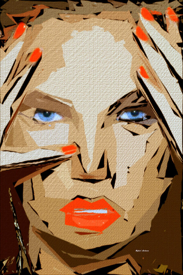 Female Digital Art - Facial Expressions XIX by Rafael Salazar