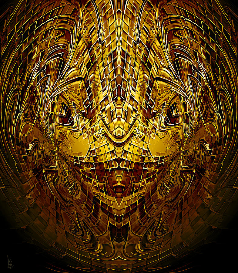 Abstract Painting - Facing Golden Beasts... along the way by Lee Haxton
