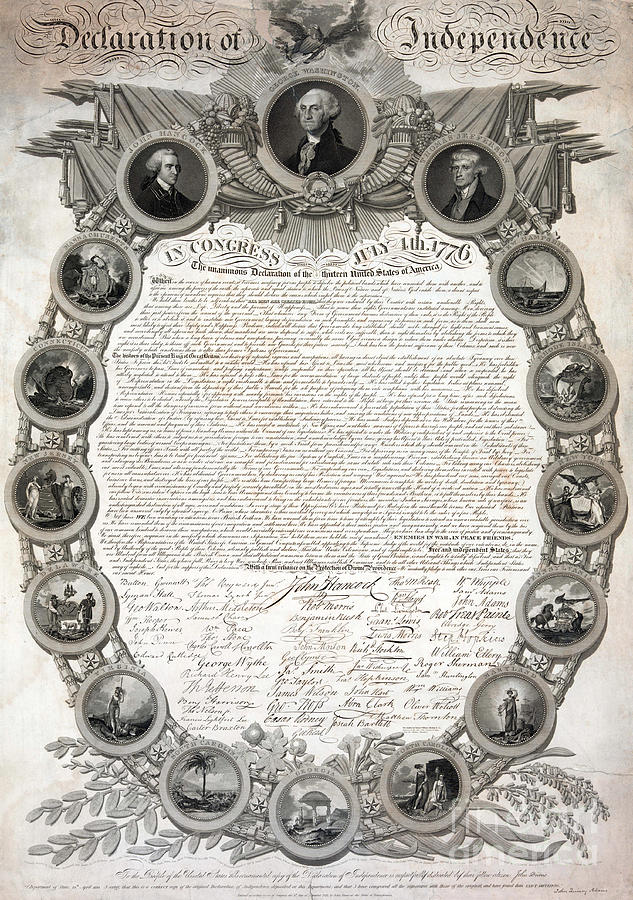 Facsimile of the original draft of the Declaration of Independence 1776 Drawing by American School