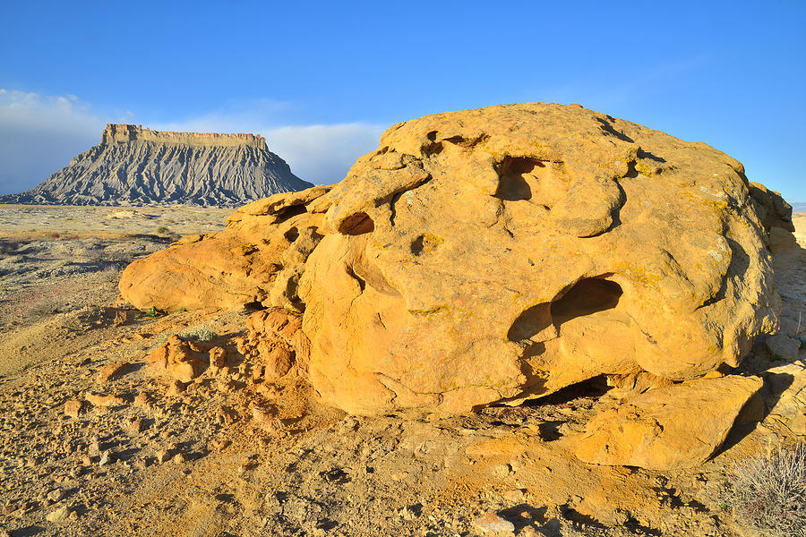 Factory Butte Gold Photograph by Ray Mathis