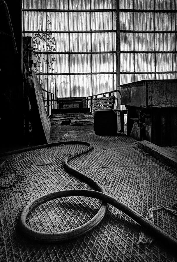 Architecture Photograph - Factory hall tubing - industrial decay by Dirk Ercken