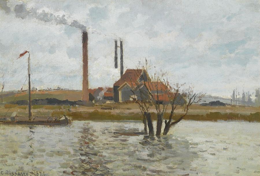 Factory In Saint Painting by Camille Pissarro