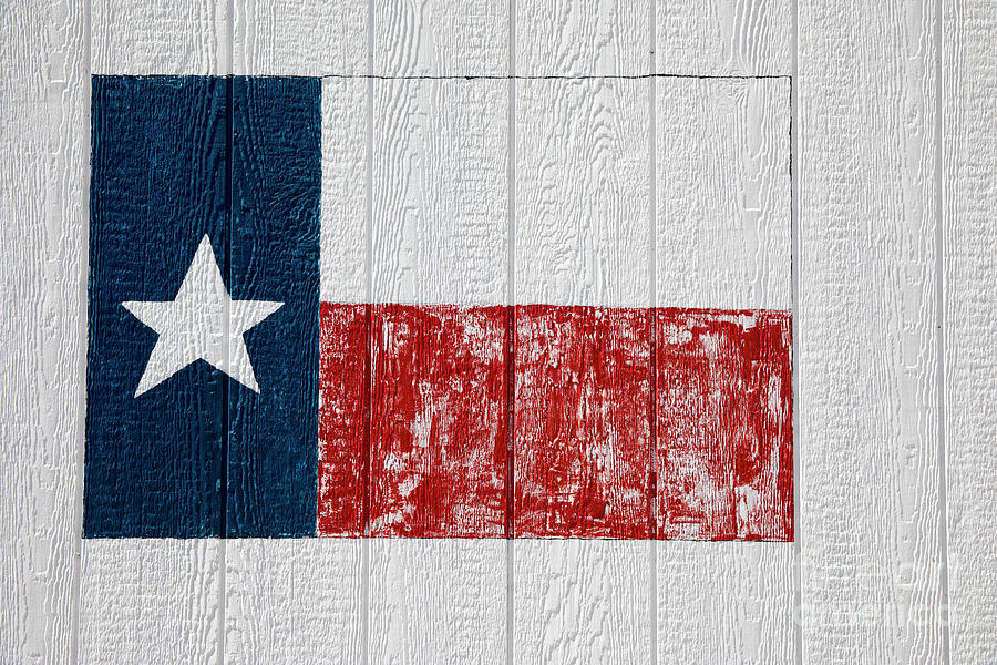 Flag Photograph - Faded and rustic Texas flag painted on the side of a building by Dan Herron