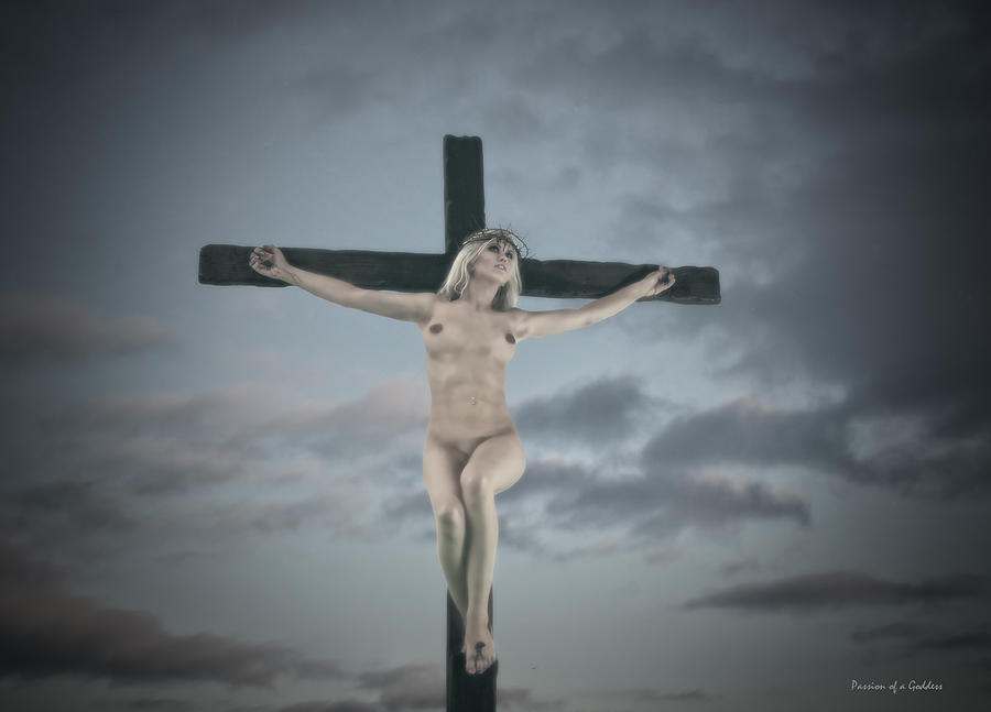 Faded Photograph - Faded female crucifix by Ramon Martinez