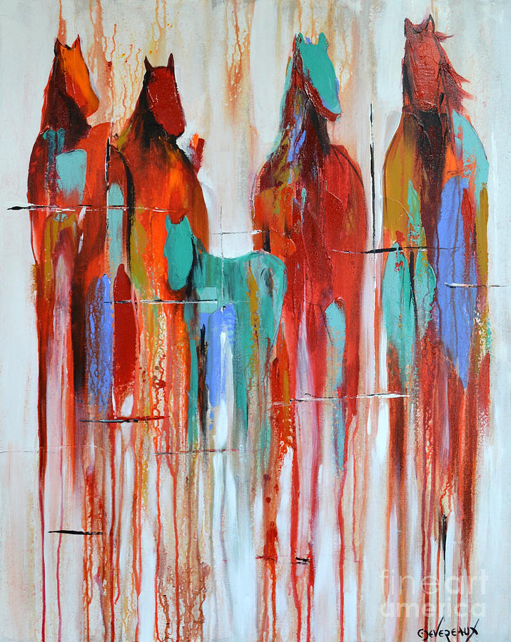 Horse Painting - Fading Away 2 by Cher Devereaux
