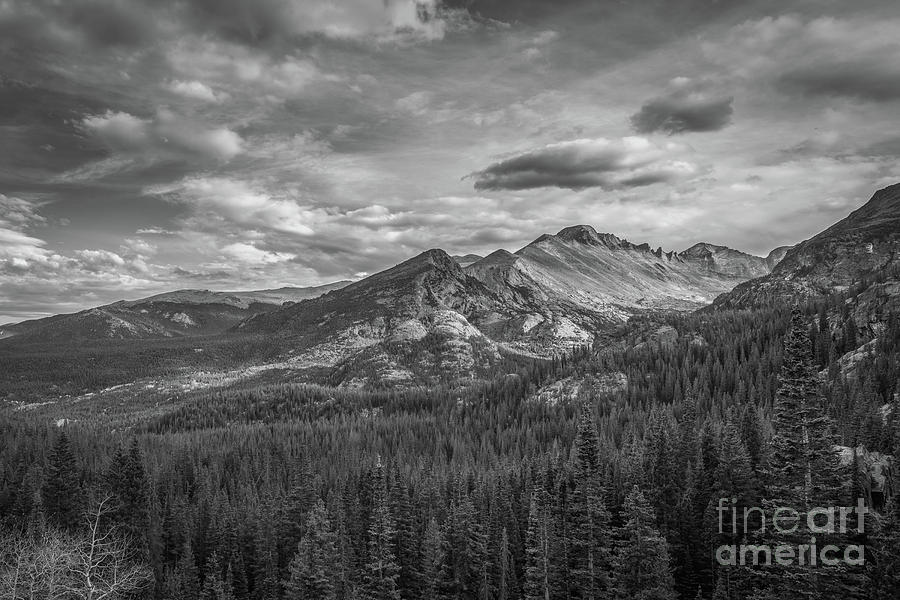 Fading Light in The Rocky Mountains BW Photograph by Michael Ver Sprill