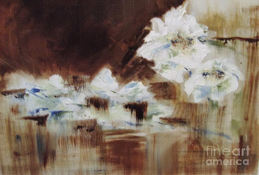 Fading White Flowers Painting by Angela Cartner