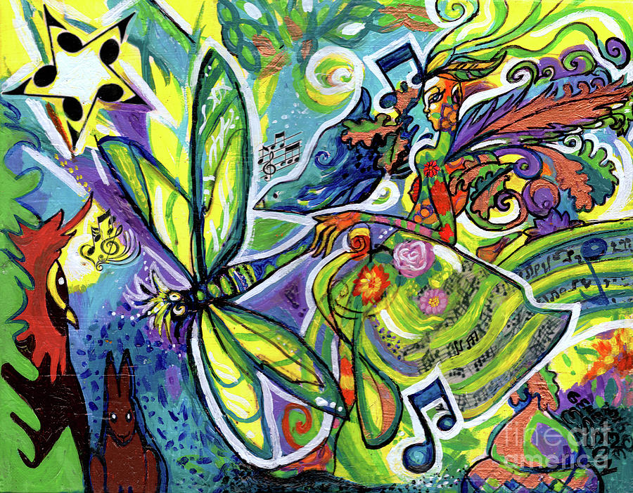 Faerie Lyric and Her Magical Kingdom Painting by Genevieve Esson