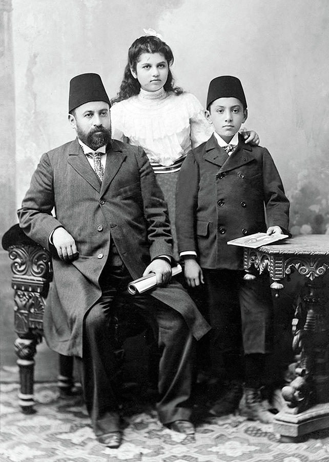 Faidi Al Alami with his Children Photograph by Munir Alawi