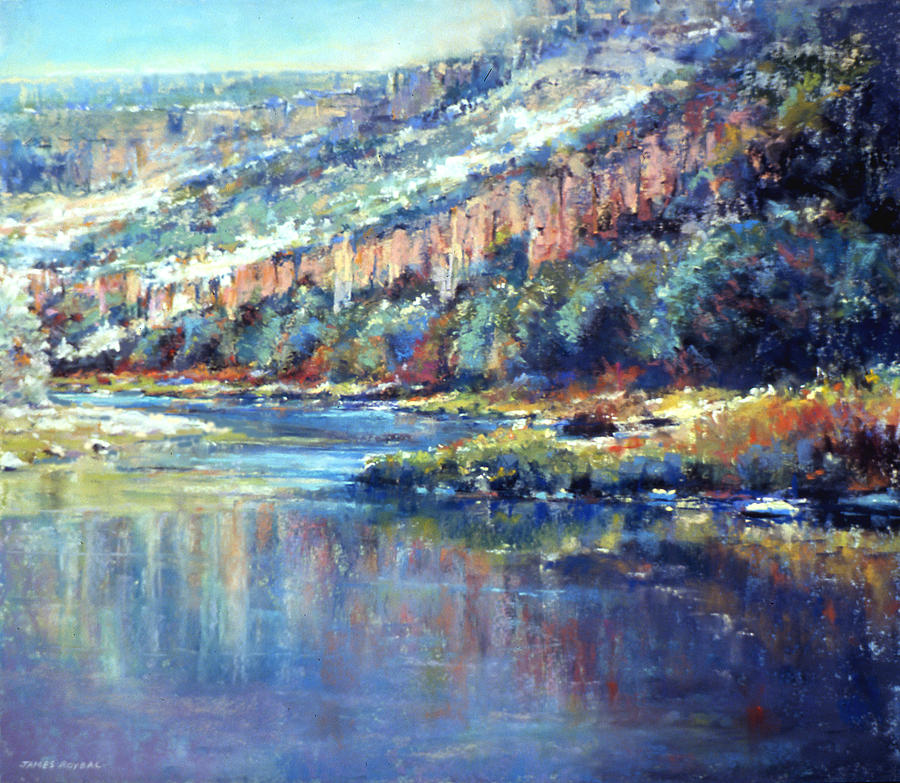 Water Painting - Faiding Light by James Roybal Water Painting - Faiding Light by James Roybal