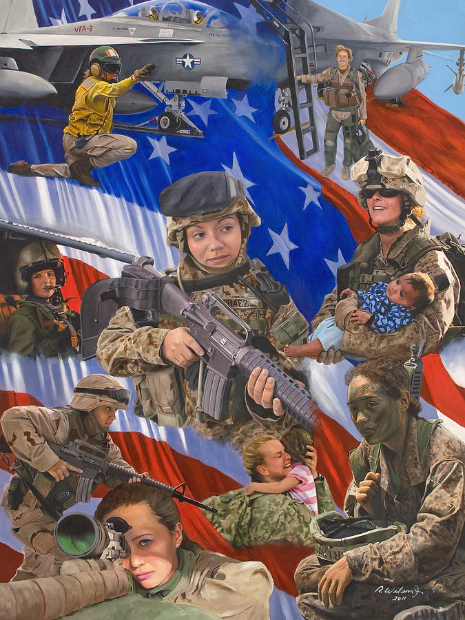 War Painting - Fair Faces of Courage by Karen Wilson
