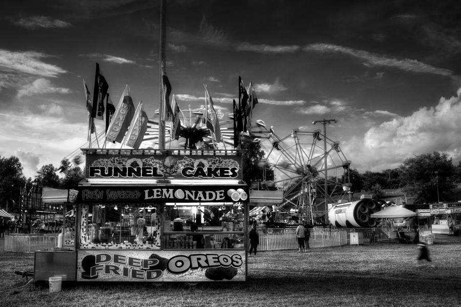 Flag Photograph - Fair Food in Black and White by Greg and Chrystal Mimbs