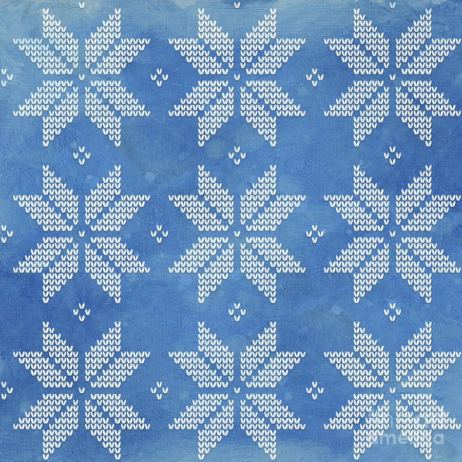 Fair Isle Pattern Snowflakes Painting by Audrey Jeanne Roberts