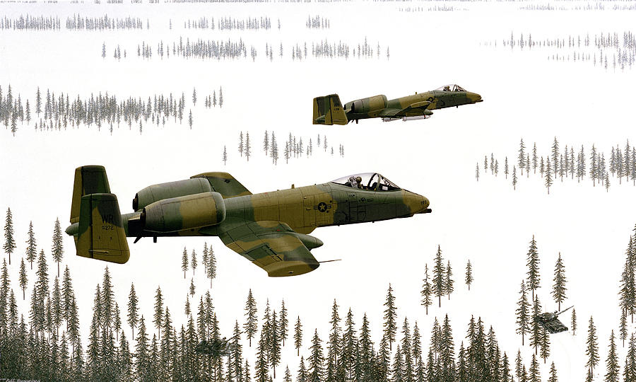 Alligator Digital Art - Fairchild Republic A-10 Thunderbolt II by Super Lovely