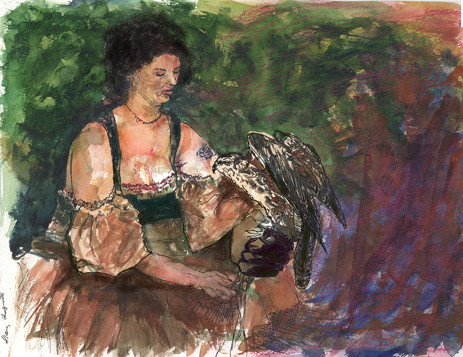 Faire Hawk Painting by Diana Ludwig