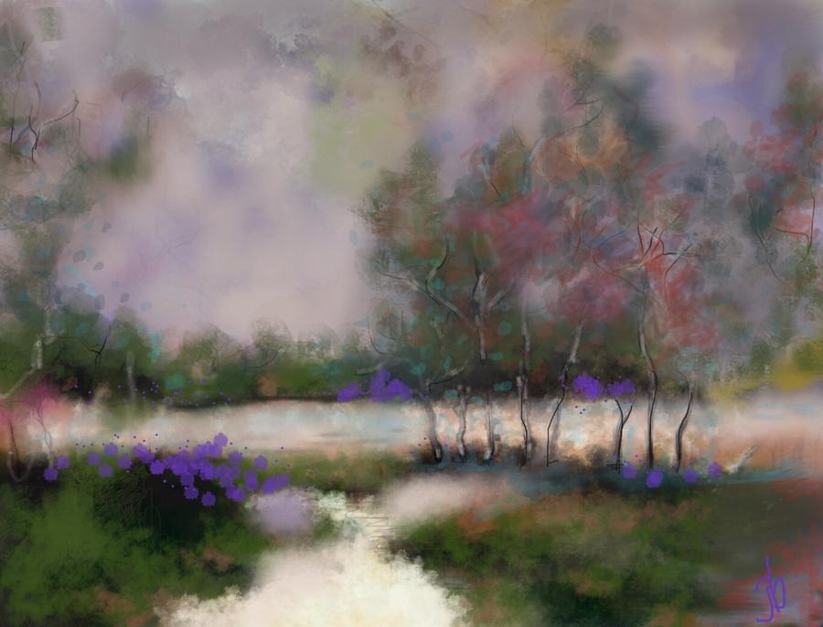 Impressionism Digital Art - Fairer still the Woodlands  by Jennifer Buerkle