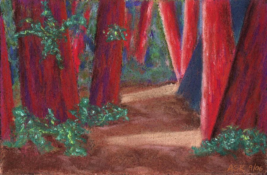 Fairfax Redwoods Pastel by Anne Katzeff