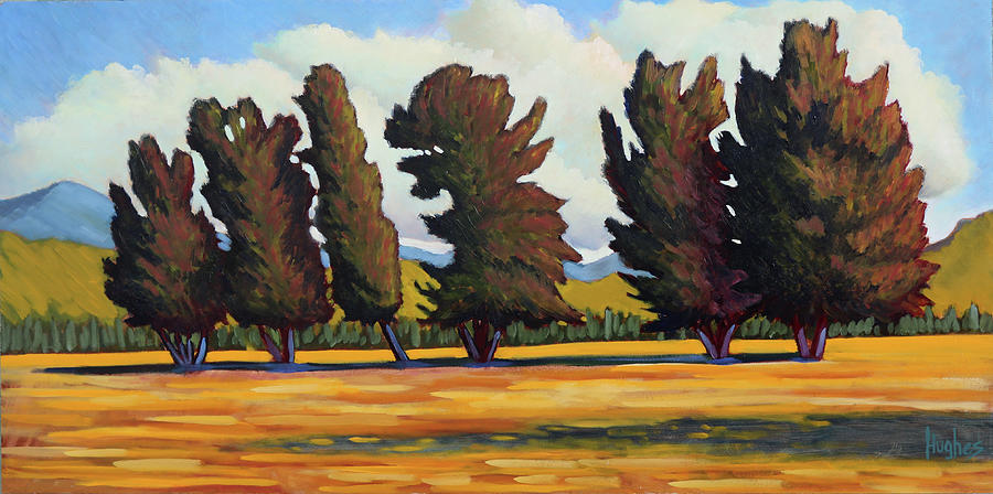Fairfield Tree Row Painting by Kevin Hughes