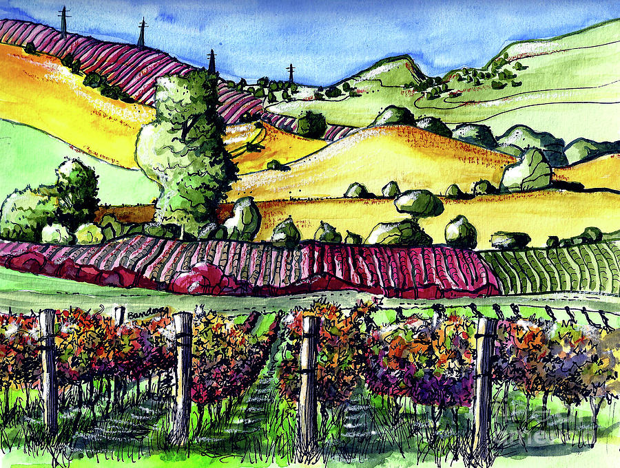 Fairfield Vineyards Painting by Terry Banderas