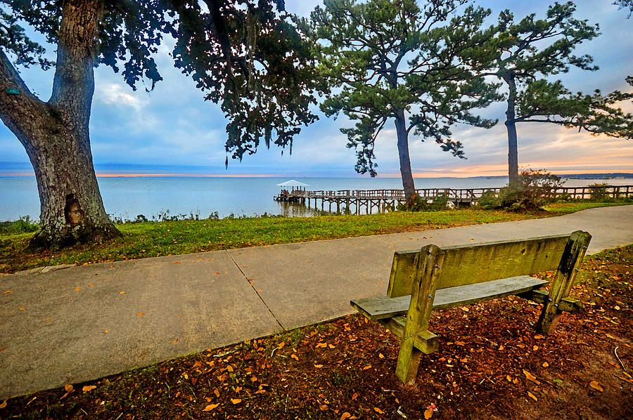 Fairhope Morning at the Orange Street Pier on Mobile Bay Photograph by Michael Thomas