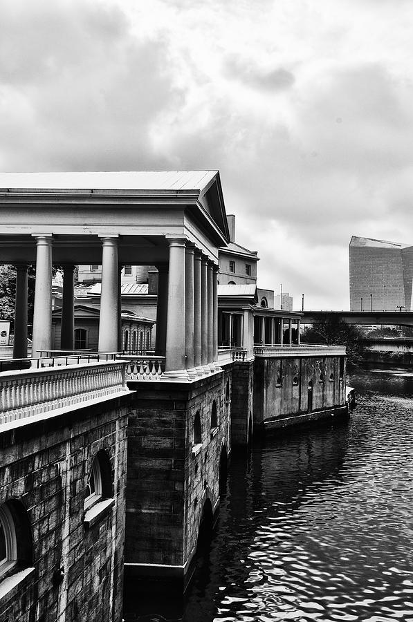 Fairmount Water Works in Black and White Photograph by Bill Cannon