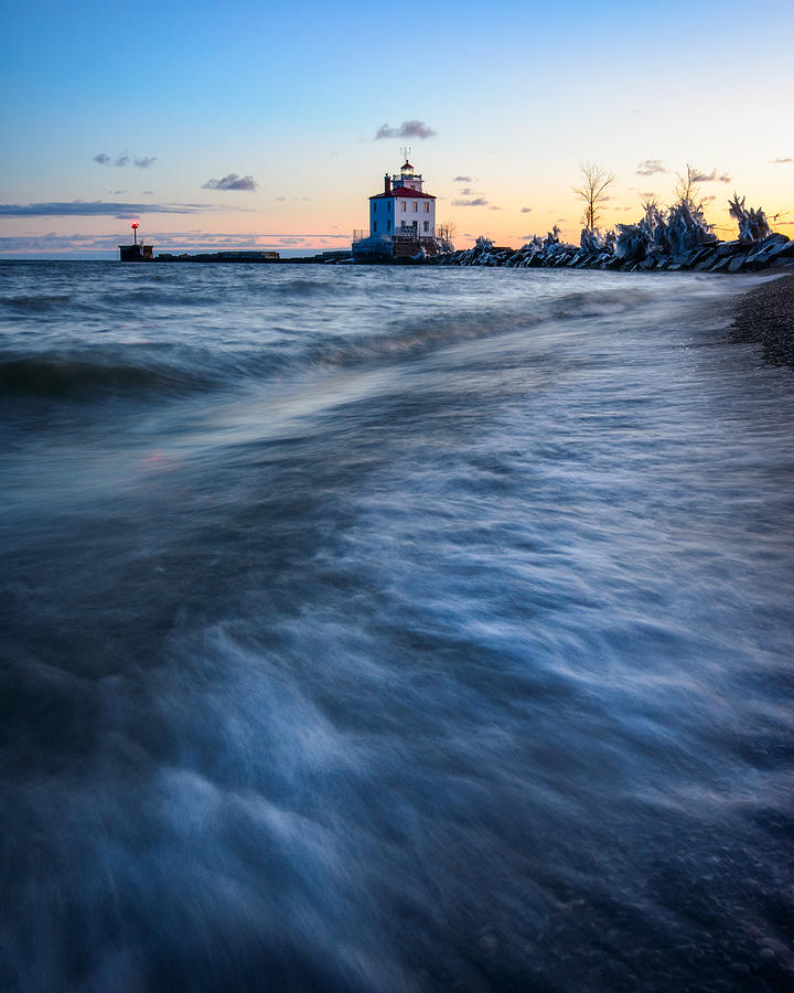 Fairport Harbor Winter Dawn Photograph by Matt Hammerstein