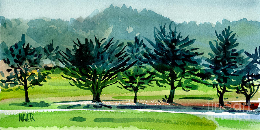 Fairway Junipers Painting by Donald Maier