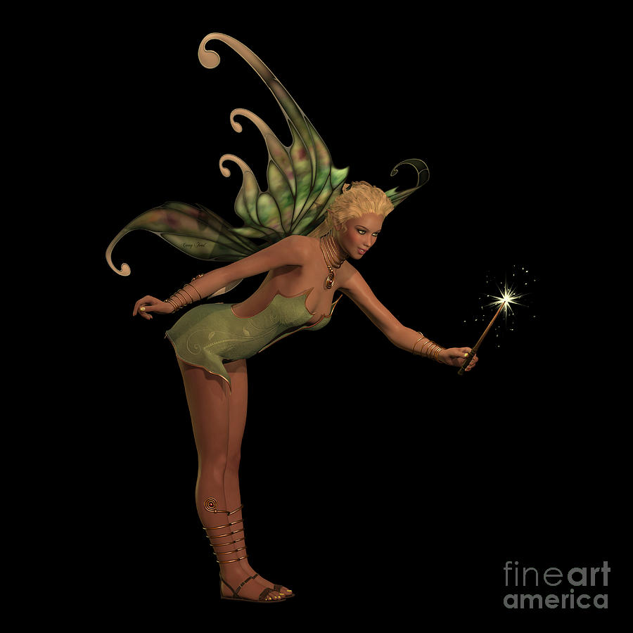 Fairy Anouk on Black Painting by Corey Ford