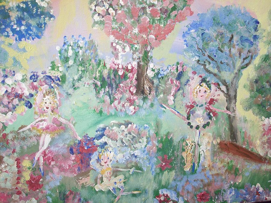 Fairy Ballet in the Park Painting by Judith Desrosiers
