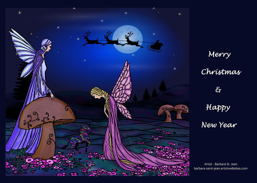Fairy Christmas Card Digital Art by Barbara St Jean
