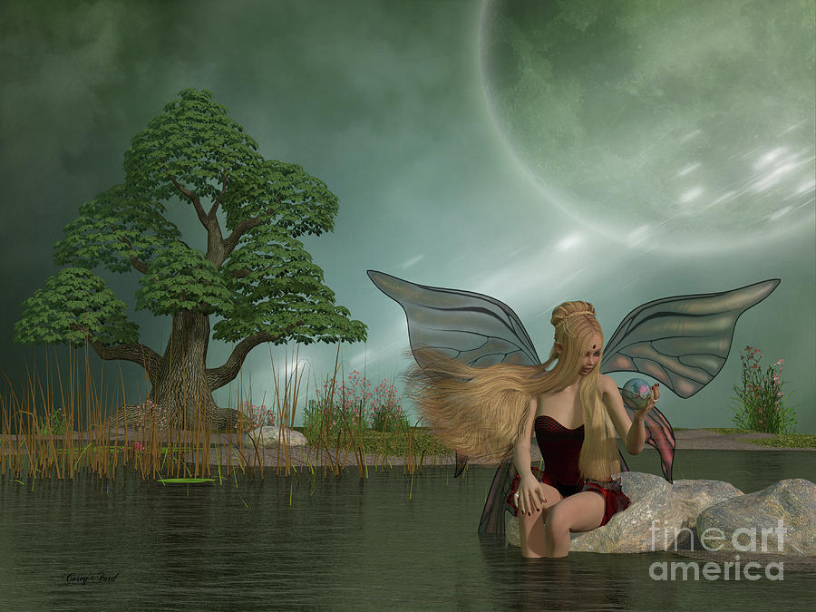 Fairy Daina by Pond Painting by Corey Ford
