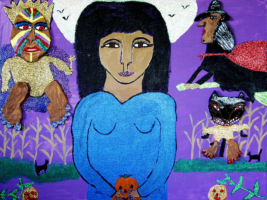 Fairy Egg Head vs. Broomhilde Mixed Media by Betty J Roberts Fairy Egg Head vs. Broomhilde Mixed Media by Betty J Roberts