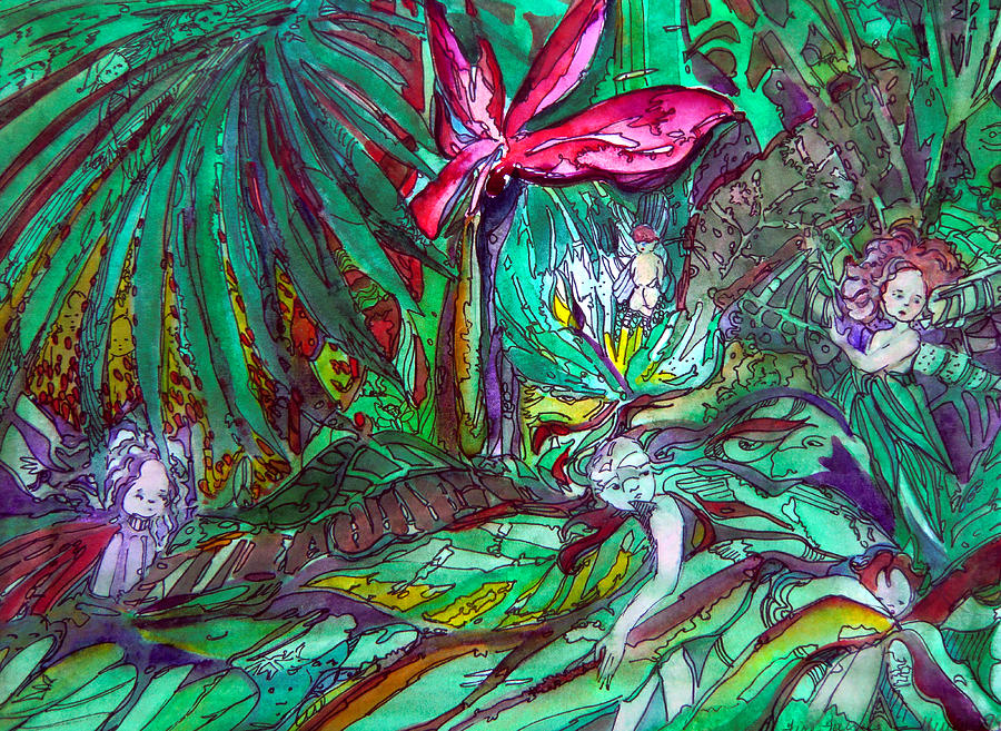 Fairy Painting - Fairy Forest by Mindy Newman