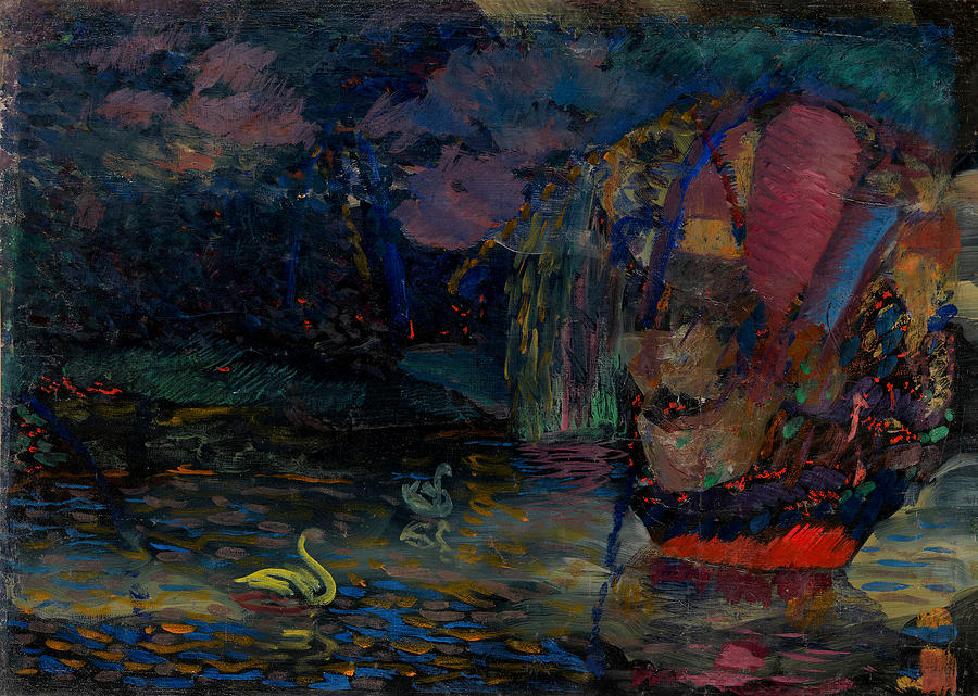 Swan Painting - Fairy Lake by Vladimir Baranoff-Rossine