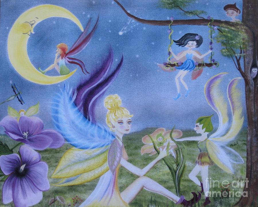 Fantasy Painting - Fairy Play by RJ McNall