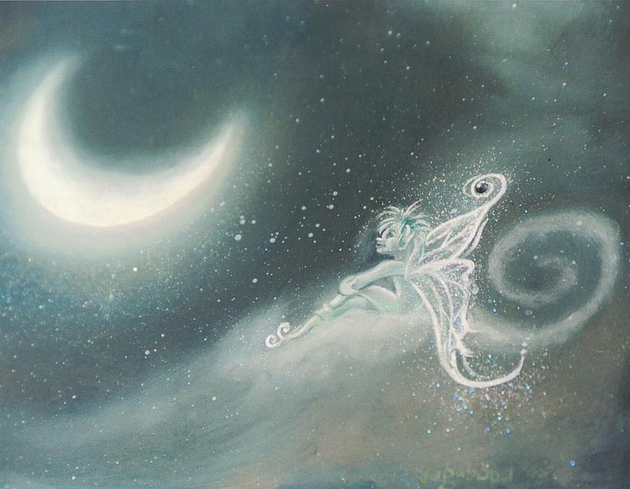 Fairy sitting watching Moon by Suzn Smith Fairy sitting watching Moon by Suzn Smith