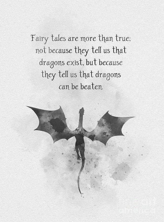 Fairy tales are more than true black and white Mixed Media by My Inspiration