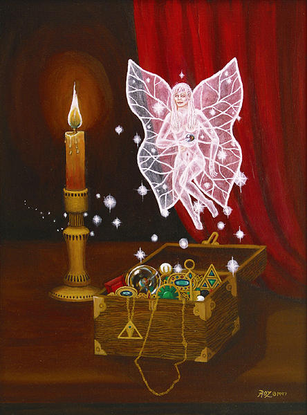 Fairy Painting - Fairy Treasure by Roz Eve Fairy Painting - Fairy Treasure by Roz Eve