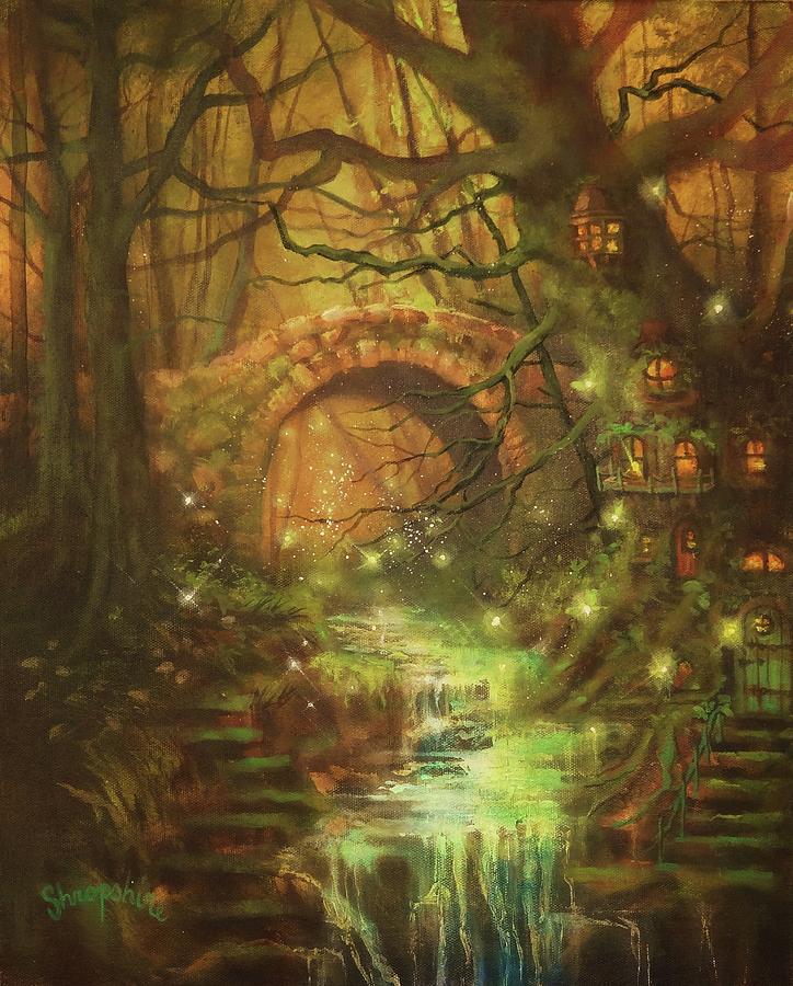 Fairy Tree Painting by Tom Shropshire