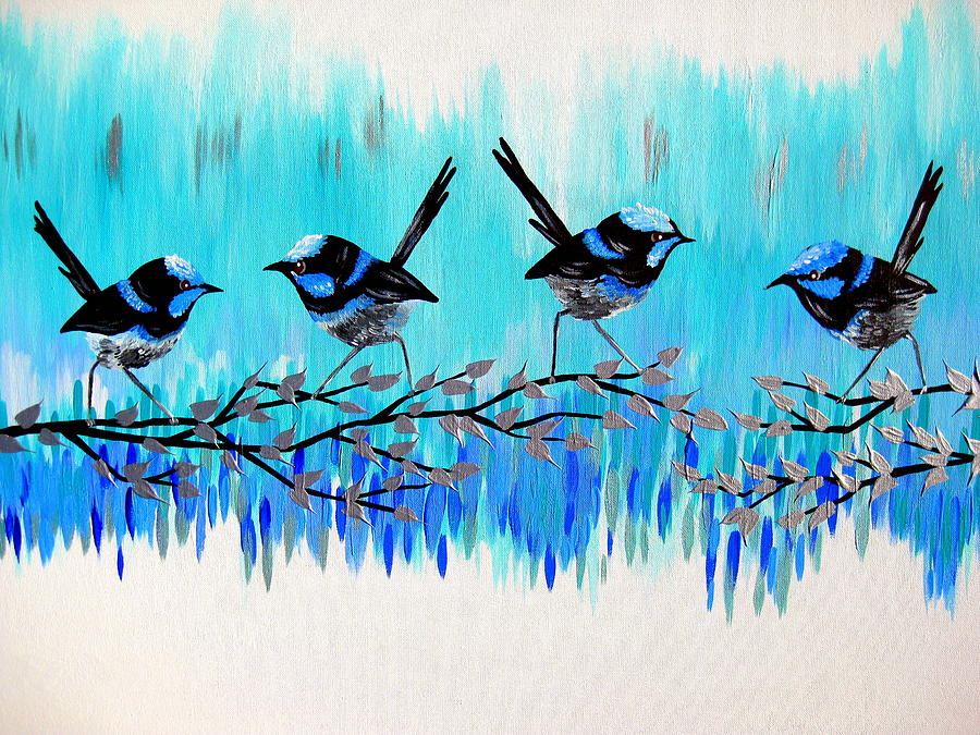 Fairy Wren Party Painting