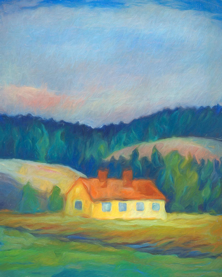 Fairytale Cottage Painting by Lutz Baar